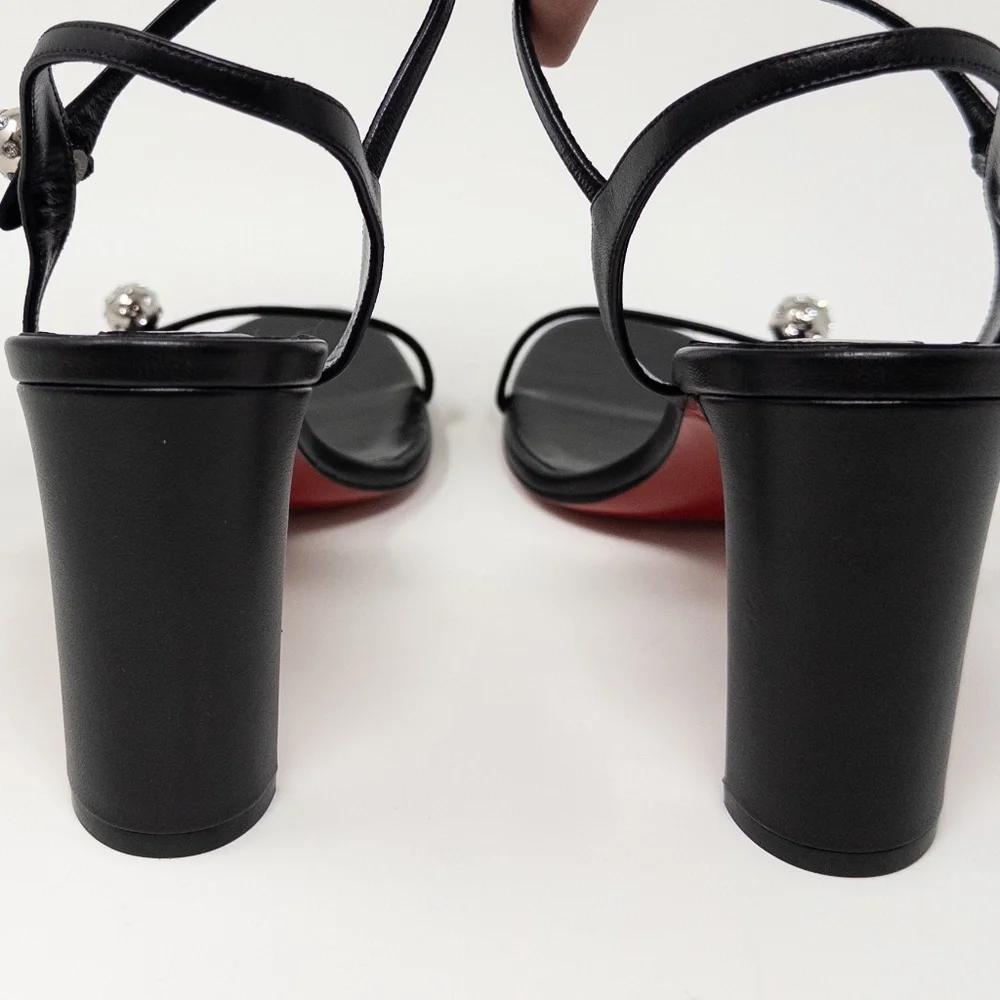 Christian Louboutin Atmospheria Leather Sphere Black Heels 40.5 EU 10.5 US - Picture 4 of 7
